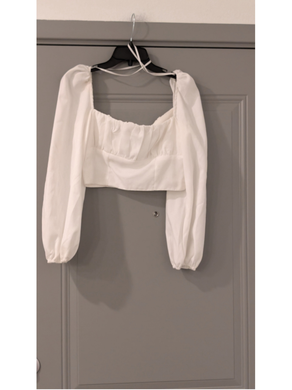Women's princess Polly White Long Sleeve Crop Top Size S